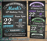 Birthday Invitations Female Male Unisex Joint Party 18th 21st 30th 40th 50th 60th Chalkboard Poster ~ QUANTITY DISCOUNT AVAILABLE - YellowBlossomDesignsLtd