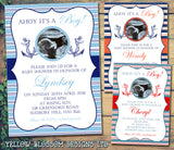 Baby Shower Invitations Boy Girl Unisex Twins Joint Party - Ahoy It's A Boy Nautical ~ QUANTITY DISCOUNT AVAILABLE - YellowBlossomDesignsLtd