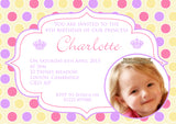 Our Little Pincess Prince - Children's Kids Child Birthday Invitations Boy Girl Joint Party Twins Unisex Printed ~ QUANTITY DISCOUNT AVAILABLE