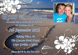 Abroad Beach Photo Wedding Day Evening Invites Personalised ~ QUANTITY DISCOUNT AVAILABLE - YellowBlossomDesignsLtd