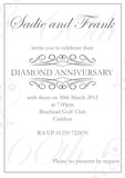 Anniversary Invitations Gold Silver Diamond Ruby 40th 50th 60th Wedding Party Personalised Bespoke ~ QUANTITY DISCOUNT AVAILABLE - YellowBlossomDesignsLtd