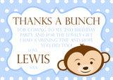 Giraffe Monkey Lion Polka Dots Personalised Birthday Thank You Cards Printed Kids Child Boys Girls Adult - Custom Personalised Thank You Cards - Yellow Blossom Designs Ltd