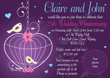 Anniversary Invitations Gold Silver Diamond Ruby 40th 50th 60th Wedding Party