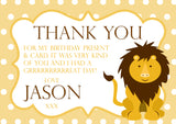 Giraffe Monkey Lion Polka Dots Personalised Birthday Thank You Cards Printed Kids Child Boys Girls Adult - Custom Personalised Thank You Cards - Yellow Blossom Designs Ltd