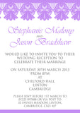 Lace Wedding Day Evening Invitations Personalised - Custom Personalised Invites - Yellow Blossom Designs Ltd