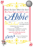 Don't Be Late Queen Of Hearts Alice Wonderland Invitations - Boy Girl Unisex Joint Birthday Invites Boy Girl Joint Party Twins Unisex Printed ~ QUANTITY DISCOUNT AVAILABLE