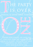 The Party Is Over Turned ONE Photo Personalised Birthday Thank You Cards Printed Kids Child Boys Girls Adult - Custom Personalised Thank You Cards - Yellow Blossom Designs Ltd