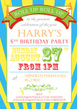 Circus Roll Up Roll Up Invitations - Birthday Invites Boy Girl Joint Party Twins Unisex Printed Children's Kids Child ~ QUANTITY DISCOUNT AVAILABLE - YellowBlossomDesignsLtd
