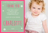 Blue Pink Green Joint Boy Girl Twins Photo Personalised Thank You Cards Christening