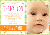 Funky Joint Boy Girl Twins Photo Personalised Thank You Cards Christening Baptism Naming Day Party Celebrations ~ QUANTITY DISCOUNT AVAILABLE