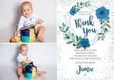 Classic Greenery Thank You Roses - Custom Personalised Thank You Cards - Yellow Blossom Designs Ltd