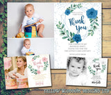 10 Personalised Photo Thank You Cards Birthday Christening Baptism Naming Roses Vintage … 