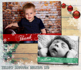 Landscape Full Photo Boy Girl Personalised Folded Flat Christmas Thank You Photo Cards Family Child Kids ~ QUANTITY DISCOUNT AVAILABLE