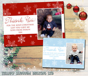 Elegant Magical Boys Girls Personalised Folded Flat Christmas Thank You Photo Cards Family Child Kids ~ QUANTITY DISCOUNT AVAILABLE