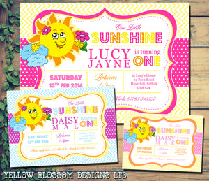 You Are My Sunshine Party Invitations - Boy Girl Unisex Joint Birthday Invites Boy Girl Joint Party Twins Unisex Printed