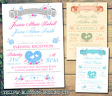 Garden Party Vintage Wedding Day Evening Invitations Personalised Bespoke  - Custom Personalised Invites - Yellow Blossom Designs Ltd