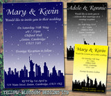 New York Skyline Wedding Invitations Personalised ~ QUANTITY DISCOUNT AVAILABLE