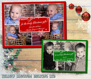 Montage Of Photos Personalised Folded Flat Christmas Thank You Photo Cards Family Child Kids ~ QUANTITY DISCOUNT AVAILABLE