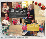 Montage Multiple Photos Boy Girl Personalised Folded Flat Christmas Thank You Photo Cards Family Child Kids ~ QUANTITY DISCOUNT AVAILABLE
