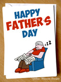 Funny Happy Fathers Day Card Dad From Son Daughter Stepdad Grandad Sleeping Joke