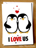 Penguin Husband Wife Anniversary Valentines Day Birthday Christmas Card Partner Greeting Love Couple Marriage Happiness Girlfriend Boyfriend Wedding Day Cute I Love Us … 