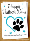 Cute Fathers Day Card Pet Animal Cat Dog Love Four Legged Child Friend Husband
