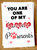Favourite Pawrent Birthday Mothers Day Christmas Card Her Mum Stepmum Animal Pet Dog Cat