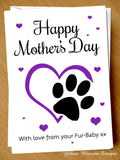 Cute Mothers Day Card From The Cat Dog Pet Animal Fur Baby Child Funny Joke Love
