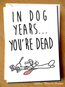 In Dog Years You're Dead Comical Funny Witty Humorous