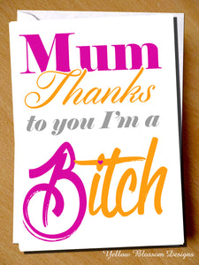 Mum Thanks To You I'm A Bitch