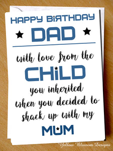 Birthday Card Funny Rude Banter Step Dad Shacked Up Mum Cheeky Hilarious Comedy - YellowBlossomDesignsLtd