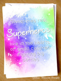 Superheros Premature Baby Greetings Card Preemie NICU New Born Miracle Support SCBU Love