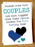 Funny Valentine Day Card Husband Wife Couple Anniversary Birthday Fiance Partner