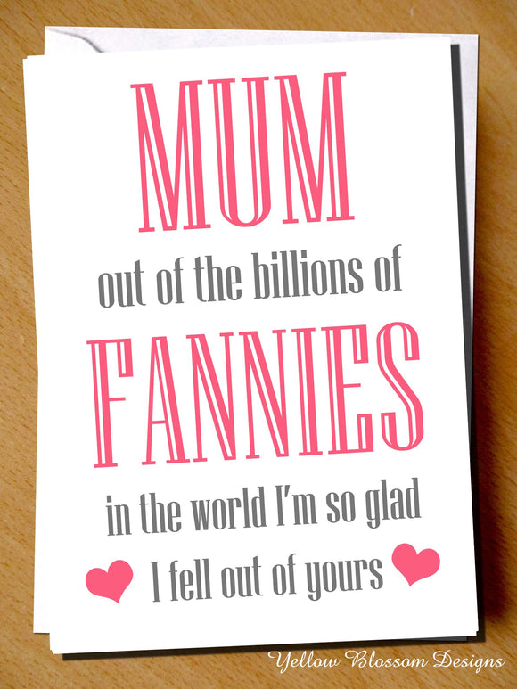 Rude Mothers Day Card Funny Humour Joke Fannies Mum For Her Women Comical Cheeky