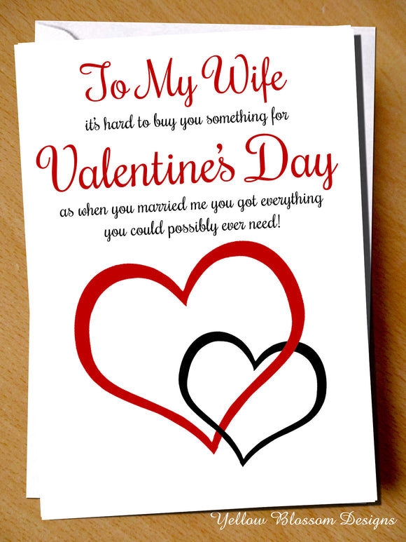Funny Valentines Card My Wife Cheeky Witty Humour Hilarious Joke Comical Comedy