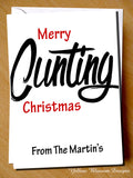 PERSONALISED Merry Christmas Fucking Cunting Bloody Greeting Card