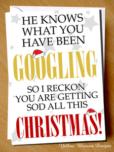 Funny Christmas Card Joke Novelty Cheeky Sister Best Friend Brother Son Daughter Husband Wife Boyfriend Girlfriend Witty Comical