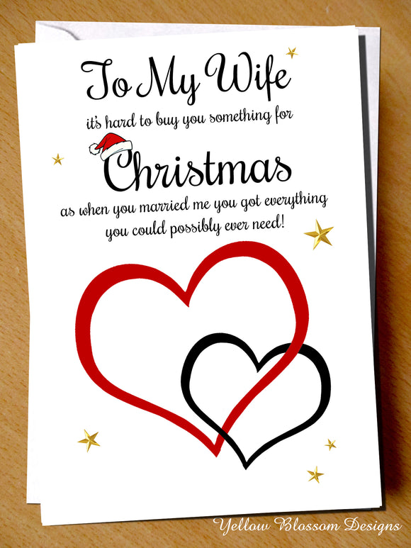 Funny Christmas Card Wife Joke From The Husband Love Couple Partner Comical Fun 