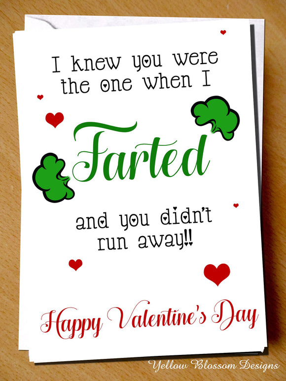 Funny Valentine's Day Card Farted Greetings Him Her Wife Hubsand Couple Partner Boyfriend Girlfriend Joke Cheeky Adult Fun … 