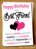 Happy Birthday Card To My Best Friend ~ Own Jokes Stupid People Sane