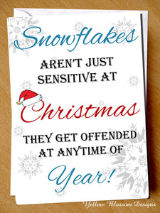 Funny Christmas Card Snowflake Generation Daughter Sister Friend Son Brother Fun 2000 Millennials 