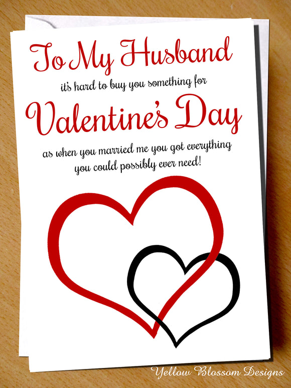 Funny Valentines Card My Husband Cheeky Witty Humour Hilarious Joke Comical Fun