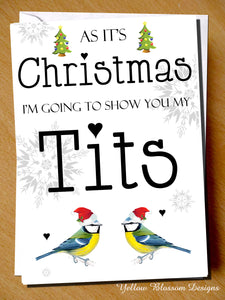 As It's Christmas I'm Going To Show You My Tits Greeting Card ~ Funny Naughty Witty