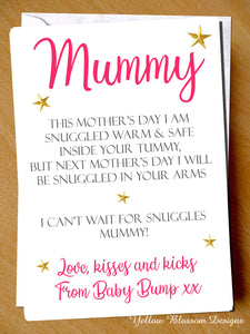 Mummy Card Love, Kisses And Kicks From Baby Bump