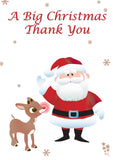 Santa Reindeer Personalised Folded Flat Christmas Thank You Photo Cards Family Child Kids ~ QUANTITY DISCOUNT AVAILABLE