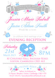 Garden Party Vintage Wedding Day Evening Invitations Personalised Bespoke  - Custom Personalised Invites - Yellow Blossom Designs Ltd