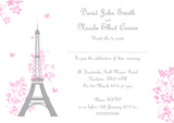 Eiffel Tower Paris Wedding Invitations Personalised  - Custom Personalised Invites - Yellow Blossom Designs Ltd
