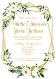 Floral Wedding Design - Custom Personalised Invites - Yellow Blossom Designs Ltd