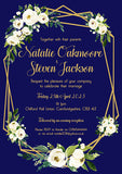 Floral Wedding Design - Custom Personalised Invites - Yellow Blossom Designs Ltd
