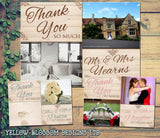 Nautral Wood Barn Vintage Shabby Rustic Photo Personalised Wedding Thank You Cards ~ QUANTITY DISCOUNT AVAILABLE